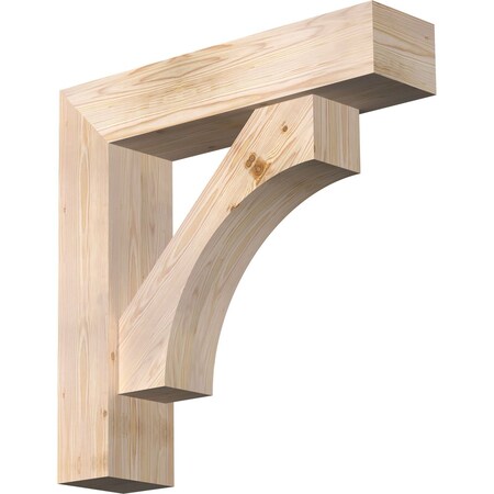 Ekena Millwork Westlake Block Smooth Bracket w/ Offset Brace, Douglas Fir, 7 1/2"W x 32"D x 32"H BKT0806X32X32WTL05SDF